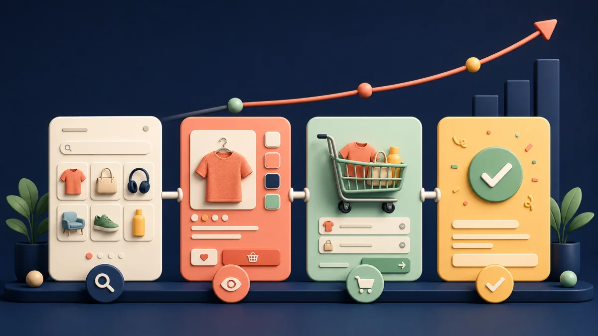Optimierter mobiler Onlineshop vom Produkt über Warenkorb bis zum erfolgreichen Checkout
