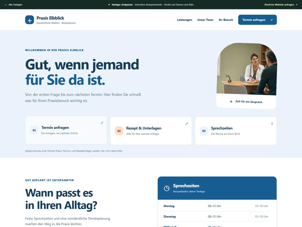Aktuelle Website-Vorschau: Praxis Elbblick