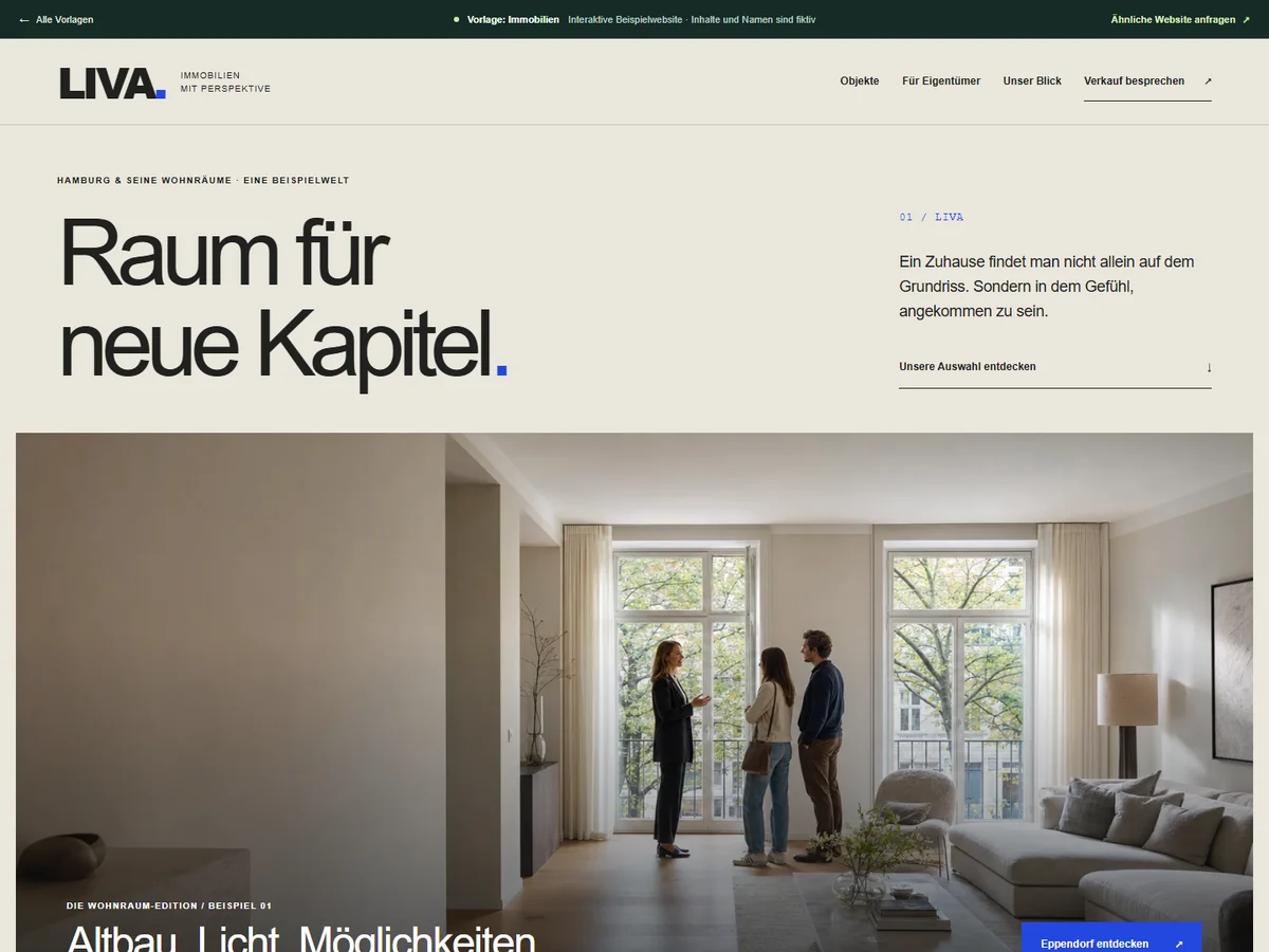 Aktuelle Website-Vorschau: LIVA Immobilien